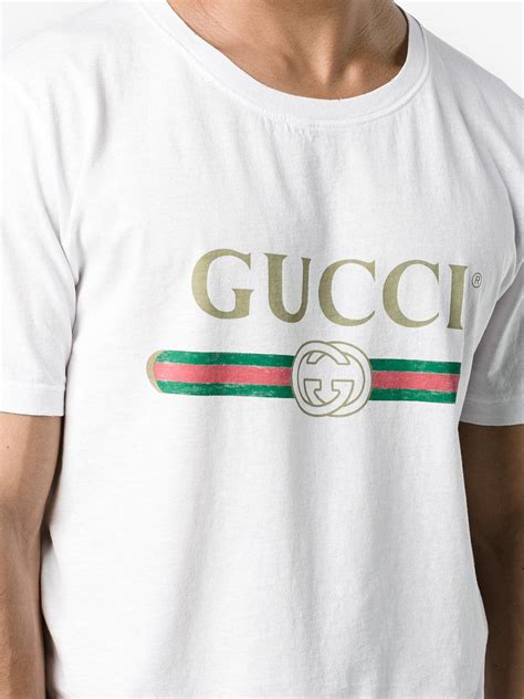 gucci logo cotton t shirt fake|gucci symbol t shirt.